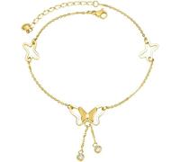 TOFBS Cavigliera Farfalla Elegante Argento Cristallo Ciondolo Stella Gioiello Donna Catena Regolabile Brillante
