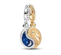 TOFBS Charm Donna Bicolore Sole Luna Stella Divisibile Argento Sterling 925 Zirconia Cubica Ciondolo Compatibile Bracciale Pendenti Regalo Compleanno Festa Bambine Mamma (#1)