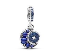TOFBS Charm Donna Bicolore Sole Luna Stella Divisibile Argento Sterling 925 Zirconia Cubica Ciondolo Compatibile Bracciale Pendenti Regalo Compleanno Festa Bambine Mamma (#4)