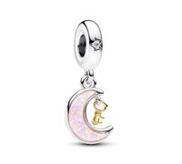 TOFBS Charm Donna Bicolore Sole Luna Stella Divisibile Argento Sterling 925 Zirconia Cubica Ciondolo Compatibile Bracciale Pendenti Regalo Compleanno Festa Bambine Mamma (#5)