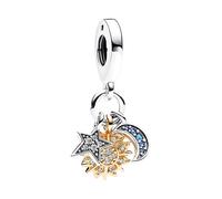 TOFBS Charm Donna Bicolore Sole Luna Stella Divisibile Argento Sterling 925 Zirconia Cubica Ciondolo Compatibile Bracciale Pendenti Regalo Compleanno Festa Bambine Mamma (#2)