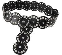 TOFBS Cintura Donna Circolare Traforata Decorativa Borchie Metalliche Elegante Accessorio Vita Alta Stile Unico moda Italiana