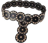TOFBS Cintura Donna Circolare Traforata Decorativa Borchie Metalliche Elegante Accessorio Vita Alta Stile Unico moda Italiana