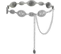 TOFBS Cintura in Vita Cintura a Catena da Donna Elegante Regolabile con Turchese Catena in Vita con Ciondolo Cintura a Catena Metallo per Abito Cappotto Jeans （Argento-5