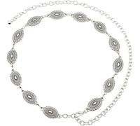 TOFBS Cintura in Vita Cintura a Catena da Donna Elegante Regolabile con Turchese Catena in Vita con Ciondolo Cintura a Catena Metallo per Abito Cappotto Jeans （Argento-7