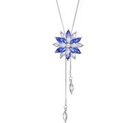 TOFBS Collana donna,Collana lunga con cristalli e pietre preziose, ciondolo a forma di fiocco di neve, da donna, ornamenti alla moda con accessori di abbigliamento (Blu)