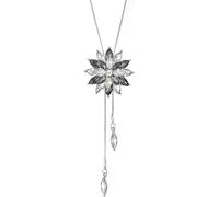 TOFBS Collana donna,Collana lunga con cristalli e pietre preziose, ciondolo a forma di fiocco di neve, da donna, ornamenti alla moda con accessori di abbigliamento (Grigio)