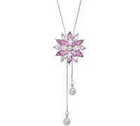 TOFBS Collana donna,Collana lunga con cristalli e pietre preziose, ciondolo a forma di fiocco di neve, da donna, ornamenti alla moda con accessori di abbigliamento (Viola)
