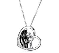 TOFBS Collana Ragazza e Cavallo Ciondolo a Forma di Cuore Unicorno Collana Regalo di Gioielli per Donne Amiche Bambini Figlia Nipote (Oro rosa)