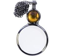 TOFBS Lente D'ingrandimento Ciondolo Rotonda con Catena Metallica Stile Vintage Lente Ingrandimento Portatile Collana Decorativa