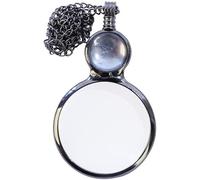 TOFBS Lente D'ingrandimento Ciondolo Rotonda con Catena Metallica Stile Vintage Lente Ingrandimento Portatile Collana Decorativa