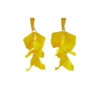 TOFBS Orecchini Donna a Forma di Rosa Pendenti Lungo Eleganti Otto Fette Fiori Orecchini a Goccia Vintage Boho Statement Argento 925 Anallergici Orecchini per Donne e Ragazze Giallo