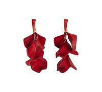 TOFBS Orecchini Donna a Forma di Rosa Pendenti Lungo Eleganti Otto Fette Fiori Orecchini a Goccia Vintage Boho Statement Argento 925 Anallergici Orecchini per Donne e Ragazze Rosso