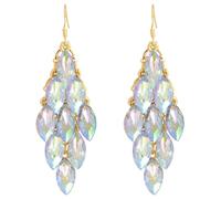 TOFBS Orecchini Pendenti Cascata Cristallo Iridescente Goccia Sfaccettato Eleganti Gioielli Donna Brillanti