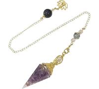 TOFBS Pendolo Piramidale Cristallo Multicolore Collana Chakra Catena Vintage Guarigione Naturale Pietra Energia