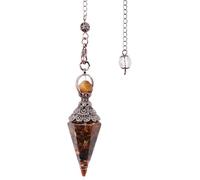 TOFBS Pendolo Piramidale Cristallo Multicolore Collana Chakra Catena Vintage Guarigione Naturale Pietra Energia