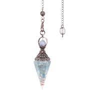 TOFBS Pendolo Piramidale Cristallo Multicolore Collana Chakra Catena Vintage Guarigione Naturale Pietra Energia