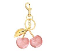 TOFBS Portachiavi Ciliegia Brillante Ciondolo Frutta Decorativo Accessorio Borsa Moschettone Metallico Dorato Anello Catena