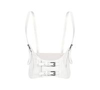TOFBS Punk Cintura Corsetto Sottoseno in Pelle Petto Catena Catene del Corpo Harness Belt Accessori per il Corpo Gioielleria per Donna Ragazze Cosplay Party Rave Costume di Halloween (Bianco)