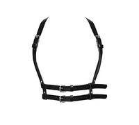 TOFBS Punk Reggiseno in Pelle Il petto Catena Nero Catene del Corpo Collare Harness Belt Accessori per il Corpo Gioielleria per Donna Ragazze Discoteca Cosplay Party Rave Costume di Halloween (#1)