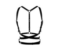 TOFBS Punk Reggiseno in Pelle Il petto Catena Nero Catene del Corpo Collare Harness Belt Accessori per il Corpo Gioielleria per Donna Ragazze Discoteca Cosplay Party Rave Costume di Halloween (#2)