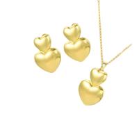 TOFBS Set Di Gioielli A Forma Di Cuore In Argento 925 Collana E Orecchini A Doppio Cuore Elegante Parure Di Gioielli Per Donna Accessori Raffinati Per Ogni Occasione Set Di 3 Pezzi