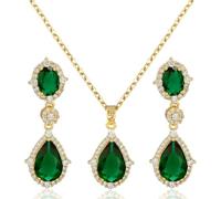TOFBS Set Di Gioielli Con Pendente E Orecchini In Oro Pietre Rosse A Goccia Elegante Collana E Orecchini Da Donna Gioielli Di Alta Qualità Per Eventi Speciali Accessori Raffinati E Luminosi