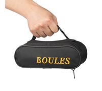 Tofern 2 Pezzi Borse Nylon Robusta Senza Bocce da Spiaggia Petanque 720g 72mm Gioco Boules per Giocare Giardino Francesi Adulti Bambini Unisexe, Nero per 3 Bocce