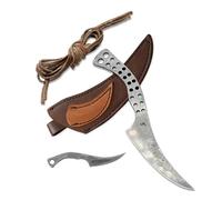 TOFERNER Set - 2 COLTELLI AL PREZZO 1. Coltello forgiato a mano - Dente di drago - doppio - marrone