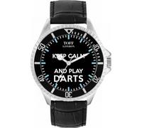 Toff London Black Keep Calm and Play Darts Blue Batons Watch