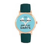 Toff London Blue Mantieni la calma e gioca a freccette Orologio da donna 38 mm Cassa 3 atm Resistente all'acqua Design personalizzato Movimento al quarzo Di lusso Alla moda