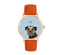 Toff London Border Terrier Head Dog Watch 38mm Cassa 3atm Resistente all'acqua Movimento al quarzo progettato su misura Lusso alla moda