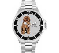 Toff London Brown Cockapoo Dog Orologio da polso da uomo con cassa da 42 mm Design personalizzato