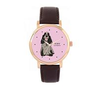 Toff London Grey Cocker Spaniel Dog Watch Ladies 38mm Case 3atm Resistente all'acqua Design personalizzato Movimento al quarzo Di lusso Alla moda