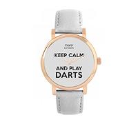 Toff London Grey Mantieni la calma e gioca a freccette Orologio da donna 38 mm Cassa 3 atm Resistente all'acqua Design personalizzato Movimento al quarzo Di lusso Alla moda