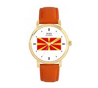 Toff London North Macedonia Flag Watch 38mm Cassa 3atm Resistente all'acqua Movimento al quarzo progettato su misura Lusso alla moda
