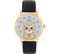 Toff London Orologio Beige con testa di gatto soriano