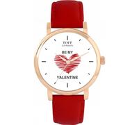Toff London Orologio bianco con cuore rosso Be My Valentine