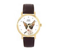 Toff London Orologio blu con testa di gatto Cornish Rex