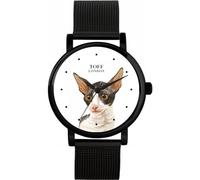 Toff London Orologio blu con testa di gatto Rex della Cornovaglia
