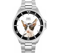 Toff London Orologio blu con testa di gatto Rex della Cornovaglia