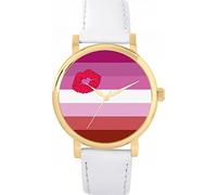 Toff London Orologio con bandiera lesbica orgoglio rossetto