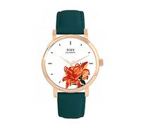 Toff London Orologio con fiori di gigli arancioni