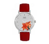 Toff London Orologio con fiori di gigli arancioni
