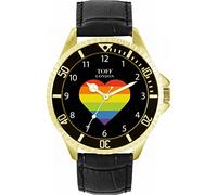 Toff London Orologio con numeri arabi Pride Rainbow Heart
