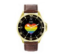 Toff London Orologio con numeri arabi Pride Rainbow Heart