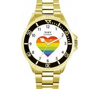 Toff London Orologio con numeri arabi Pride Rainbow Heart