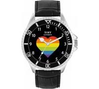 Toff London Orologio con numeri arabi Pride Rainbow Heart