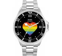 Toff London Orologio con numeri romani Pride Rainbow Heart