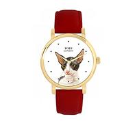 Toff London Orologio con testa di gatto Cornish Rex blu